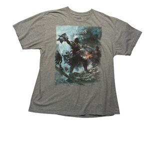 Assassin's Creed IV Black Flag Men's 2XL Gray Graphic T-Shirt Ubisoft 2013